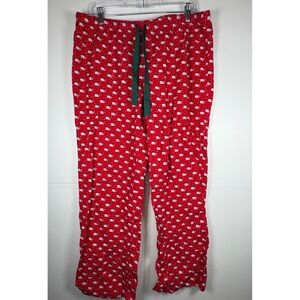 Vineyard Vines Women's Whale Santa Christmas Flannel Red Pajama Pants Sz‎ Med